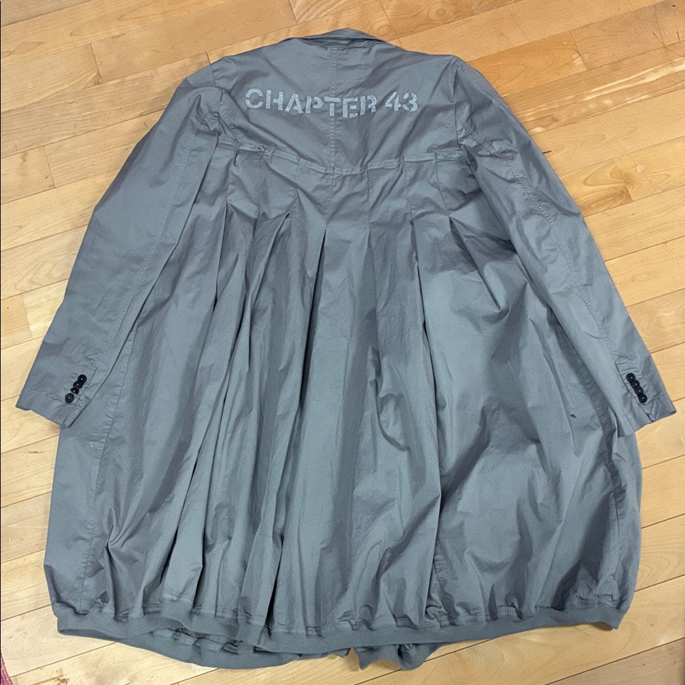 Gray Pleated “Chapter 43” Long Coat - Picture 4 of 5
